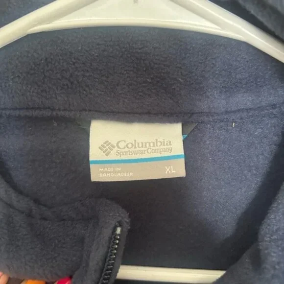 Columbia Navy Fleece Full Zip Jacket Men’s XL - Picture 2 of 4